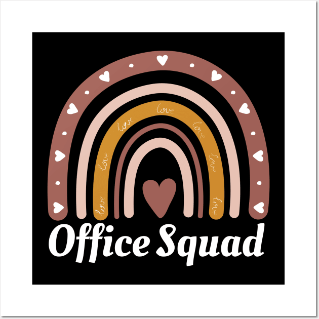 Office Squad Boho Rainbow Administrative Assistants School Wall Art by Johner_Clerk_Design